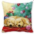 Sleeping Goldens Christmas Cushion Cover