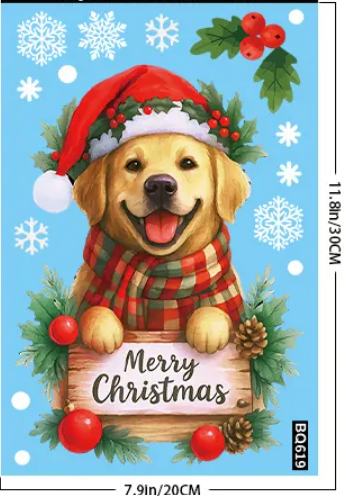 Merry Christmas Golden Retriever Sticker