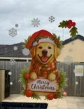 Merry Christmas Golden Retriever Sticker