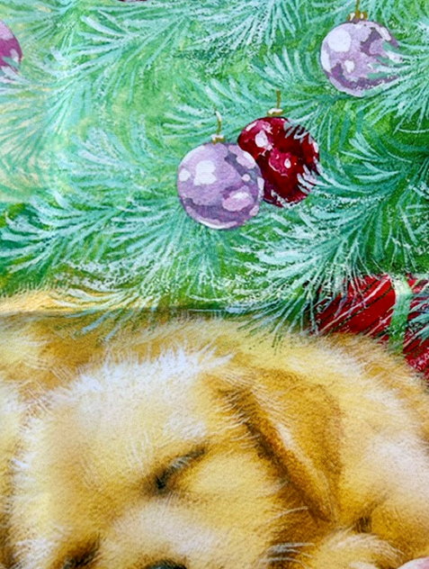 Sleeping Goldens Christmas Cushion Cover